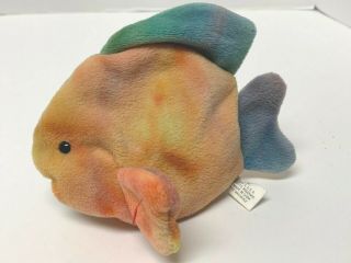 Ty Beanie Babies “coral” The Fish Tie Dye 1st Gen Tush Tag