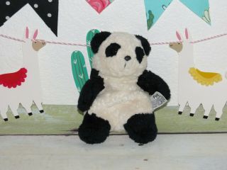 Vintage Russ Berrie Pang Panda Bear Cream Bean Bag Plush Stuffed Toy 8 " 3046