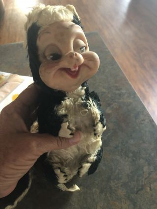 Rushton Star Creation Stinky Skunk Vintage Rubber Face Toy Plush Grubby