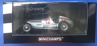 1:43 Minichamps Mercedes - Benz W125 Silver 1937 Caracciola Le 1 Of 1008 Diecast