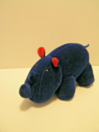 The Manhattan Toy Company Stuffed Blue Rhino Animals Vintage 1986 Rare