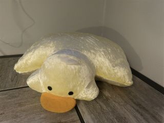 Extremely Rare Pier 1 Imports Yellow Pillow Pet Plush Duck 19 " X 15 "