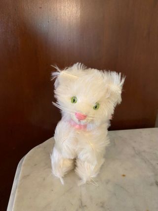 Vintage Grisly German Cat Kitty White Mohair 6” All Id
