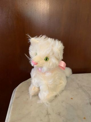 Vintage GRISLY GERMAN CAT KITTY White Mohair 6” All ID 2