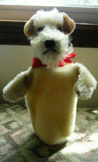 Steiff Foxy Fox Terrier Dog Hand Puppet Vintage Mohair