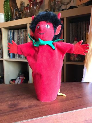 Vintage Steiff Plush Hand Puppet Devil Satan Church School