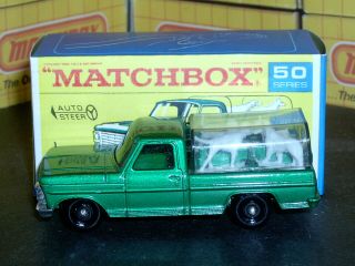Matchbox Lesney Ford Kennel Truck 50 c3 met green silver clr SC3 VNM crafted box 3