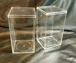 2 Ty Beanie Babies Plastic Case 4x4x7 Dust Storage Clear