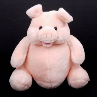 Vintage Puckers Pink Pig Plush Large Stuffed Animal Piggy Russ Berrie & Co.  15 "