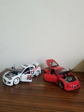 Jada Toys 1/24 Scale Cars Mazda Rx8 And Nissan 350z