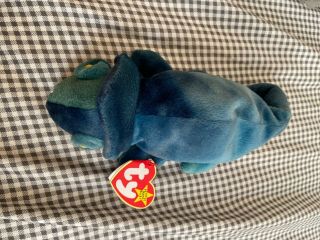 Ty Beanie Baby - Rainbow The Chameleon (dark Blue) (9 Inch) - Mwmts Stuffed Toy