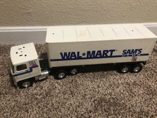 Vintage Nylint Wal - Mart Sams Club Semi Tractor Trailer 18 Wheeler Steel Truck Us