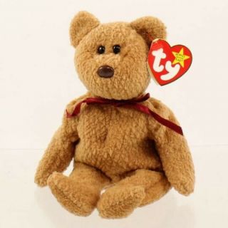 Ty Beanie Baby - Curly The Bear (9 Inch) - Mwmts Stuffed Animal Toy