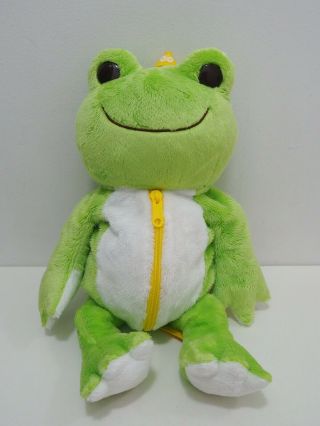 Pickles The Frog Green Nakajima Zipper Backpack Bag Sling Plush 16 " Doll Japan