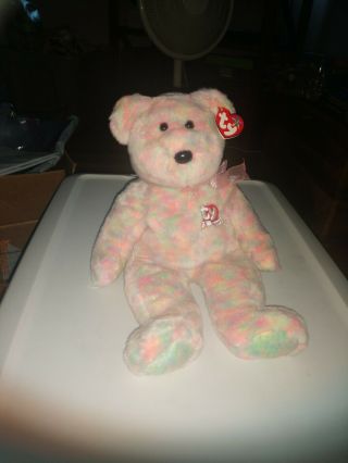 Ty Beanie Buddy - Celebrate The Bear (14 Inch) - Mwmts Stuffed Animal Toy