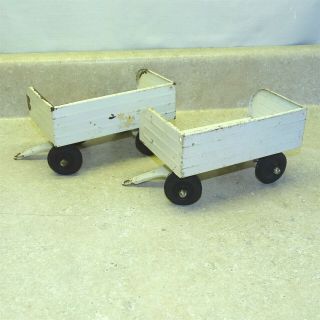 Vintage Tonka Airlines Tug Luggage Carts (2),  Carriers / Trailers Pressed Steel