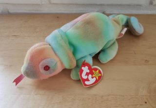 Ty Beanie Baby Rainbow The Pastel Chameleon -