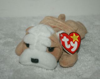 Ty Beanie Baby 1996 " Wrinkles” The Dog Rare - - Retired With Tag