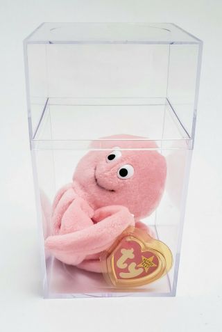 1993 Inky The Pink Octopus Ty Beanie Baby With Tush Tag & Hang Tag Intact
