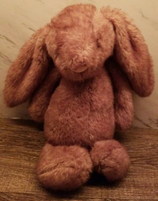 Jellycat Bunny Rabbit Chocolate Brown Plush Stuffed Animal Rare 12 "