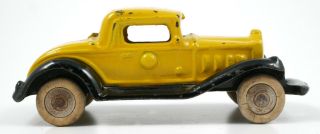 Vintage Cast Iron Yellow Toy Car