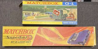 Vintage Matchbox Superfast Sf - 2 Set Matchbox G - 1 Service Station Not Complete