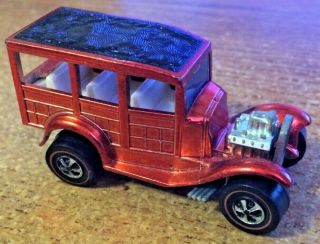 1968 Hot Wheels Red Line Redline Classic 31 Ford Woody Red With White Int.  - Usa