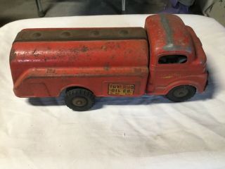 VINTAGE PRESSED STEEL TOYS - STRUCTO 66 - TRUCK TOYLAND OIL/ GAS 1950 ' S RED 2