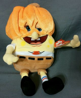 Ty Beanie Baby - Spongebob Squarepants Pumpkinmask (8.  5 Inch) - Mwmt 