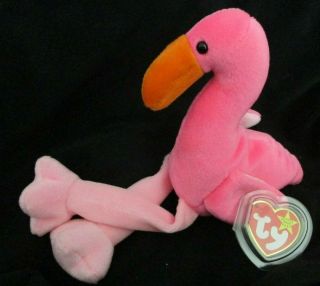 Ty Beanie Baby Pinky The Flamingo Dob February 13,  1995 Mwmt