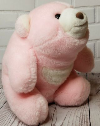 Vtg 1980 Gund Pink Snuffles Polar Bear Plush Stuffed Animal 10 " Made In Korea