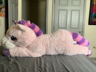 Huge Unicorn Plush 40 ",  Pink Stuffed Animal Large Big Giant Jumbo