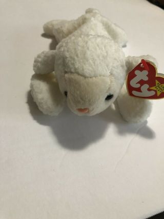 Ty Beanie Baby Fleece The Lamb W/style Tag Retired Dob: March 21st,  1996 Pvc