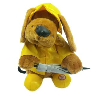 Beverly Hills Teddy Bear Company Animated Dog Plush Singing In The Rain Moving