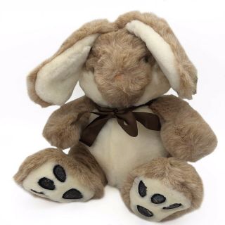 Vintage Floppy Lop Eared Bunny Rabbit Stuffed Animal Plush Light Brown Easter