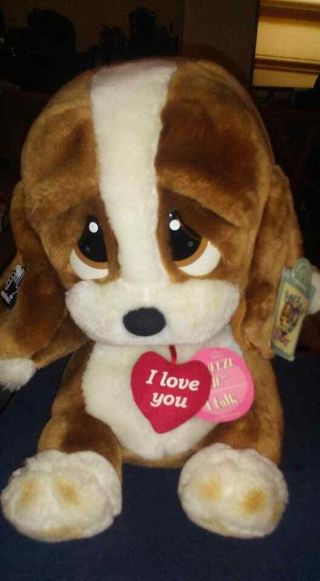 Large 13 " Sad Sam Basset Hound Plush Puppy Dog Applause Stuffed Animal Vintage