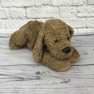 Princess Soft Toys Floppy Puppy Dog Plush Stuffed Animal Wire Fur Plaid Bow