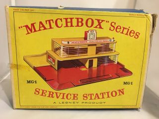 Vintage Lesney Matchbox Empty Box For Mg - 1 Service Station Esso Matchbox Series