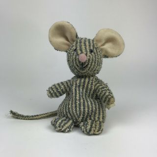 Russ Berrie Home Buddies Sniffy Mouse Gray Stripe Beanbag Plush Stuffed Toy 6 "