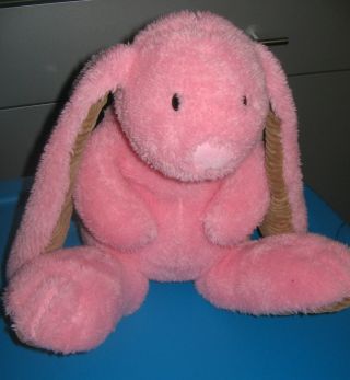 Animal Adventure Pink Plush Stuffed Bunny Rabbit Brown Corduroy Ears Feet 12 "