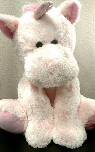 Kellytoy Hippo Unicorn Plush Stuffed Animal Toy Soft Jumbo Large Sitting 22 " Tall