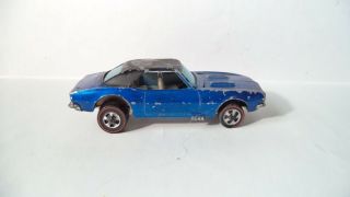 Vintage Hot Wheels Redlines Hk 1968 Custom Camaro [blue]