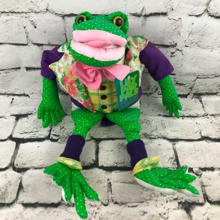Vtg 1997 Joelson Industries Frog Plush Sharp Dress Suit And Tails Lily Pad Pals