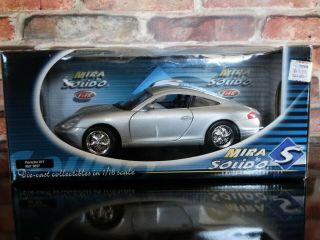 Mira Solido 1998 Porsche 911 Carrera 1:18 Scale Diecast Model Car Gray