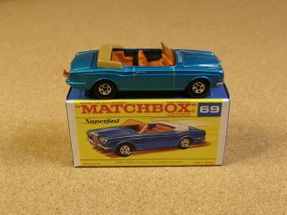Vintage Lesney Matchbox 69 Rolls Royce Silver Shadow Box Superfast