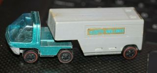 1969 Hot Wheels Mattel Die - Cast Redline Heavyweights Van Lines Tractor Trailer
