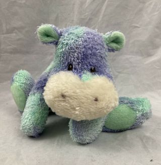 Baby Gund Sprinkles Hippo Green Purple 5824 Sewn Eyes 10 Inch Plush
