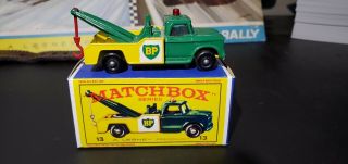 Matchbox Lesney 13 Bp Reverse Colors Dodge Wreck Truck - Red Hook Crafted Box