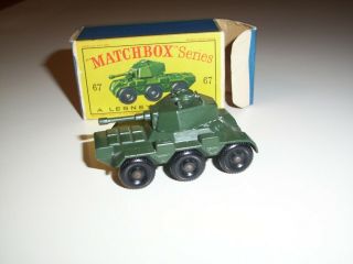 Lesney Matchbox No.  67 Saladin Armoured Car W / Box