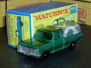 Matchbox Lesney Ford Kennel Truck 50 C2 Met Green Silver Clr Sc3 Nm Crafted Box